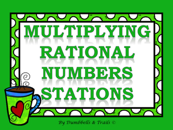 Preview of Multiplying Rational Numbers (Fractions & Decimals) Stations Bundle
