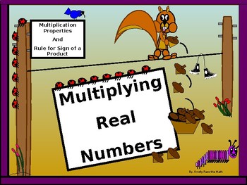 Preview of ALGEBRA PP:  Multiplying Real Numbers in Algebra/DISTANCE LEARNING/NO PREP