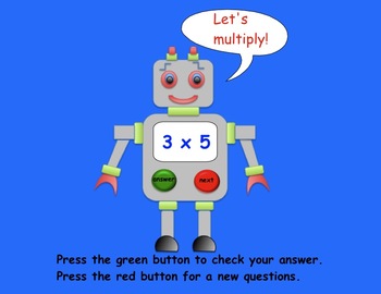 Preview of Multiplying Robot Interactive SMARTboard Activity Gr. 3 - 5