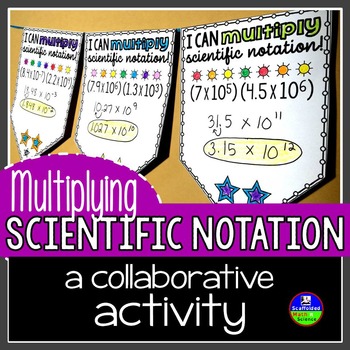 Preview of Multiplying Scientific Notation Math Pennant Activity
