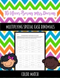 Multiplying Special Case Polynomials Color Match Activity