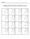 Multiplying Tenths
