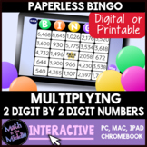 Multiplying Two 2 Digit Numbers Digital Bingo Review Game 