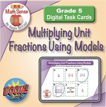 Preview of Multiplying Unit Fractions Using Models: BOOM Digital Game Cards 5F23