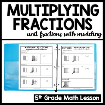 Preview of Multiplying Fractions with Models 5th Grade Multiplying Unit Fractions Worksheet