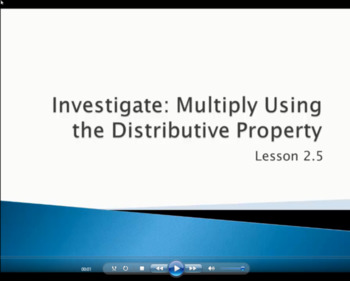 Preview of Multiplying Using the Distributive Property - (Video Lesson: Go Math 4.2.5)