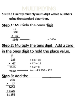 Preview of Multiplying Whole Numbers