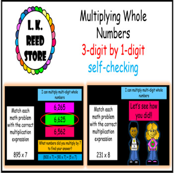 Preview of Multiplying Whole Numbers Slides 3-digit by 1-digit) Distance Learning Tool 