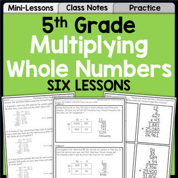 Preview of Multiplying Whole Numbers Unit for 5th Grade | Lessons, Practice, Assessment
