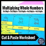 Multiplying Whole Numbers Worksheet Activity 5.NBT.5