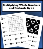Multiplying Whole Numbers and Decimals By 10 Color Worksheet