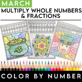 Multiplying Whole Numbers and Fractions Color by Number