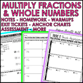 Multiplying Fractions and Whole Numbers Notes Homework War