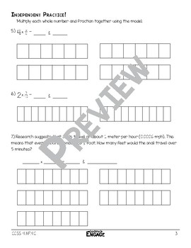 Multiplying Whole Numbers and Fractions with Models Math Video and ...