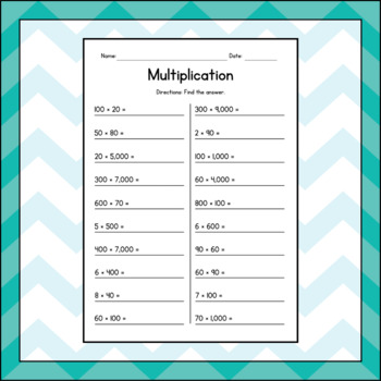 multiplying whole tens hundreds and thousands multiplication worksheets