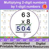Multiplying 2-digit numbers by 1-digit number - Standard A