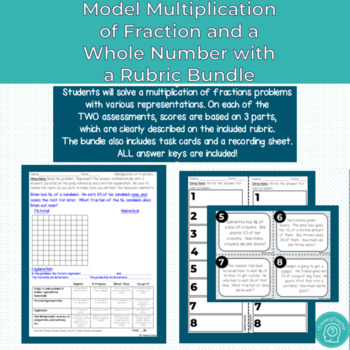 Preview of Multiplying a Fraction By a Whole Number BUNDLE with RUBRICS and ANSWER KEYS
