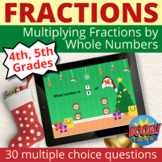Multiplying a Fraction by a Whole Number Boom Cards Distan