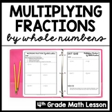 Multiplying Fractions by a Whole Number Notes, Worksheet, 
