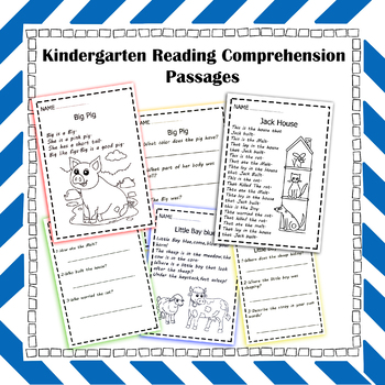 Kindergarten Reading Comprehension Passages-Distance Learning | TPT