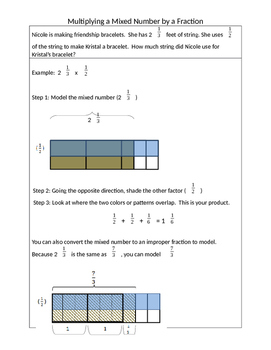 Preview of Multiplying a Mixed Number by a Fraction with Models