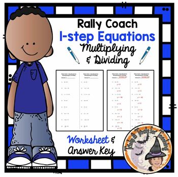 Preview of Multiplying and Dividing 1 Step Equations Rally Coach Partners with Answer Key