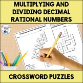 Multiplying and Dividing Decimal Rational Numbers Crosswor
