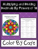 Multiplying and Dividing Decimals By Powers of 10 -  Color