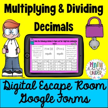 Preview of Multiplying and Dividing Decimals - Digital Escape Room Google Forms