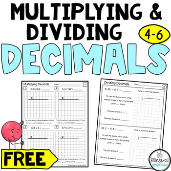 Preview of Multiplication and Division of  Decimals Free Worksheets