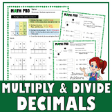 Multiplying and Dividing Decimals Practice Worksheets & Vi