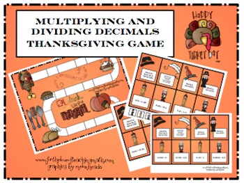 Preview of Multiplying and Dividing Decimals Thanksgiving Game