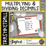 Multiplying and Dividing Decimals Trashketball Math Game