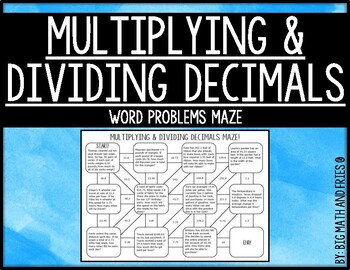 Preview of Multiplying and Dividing Decimals Word Problems Maze (6.3E)