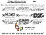Multiplying and Dividing Decimals Word Problems Activity: 