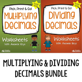 Multiplying and Dividing Decimals Worksheets Powers of 10, Operations Test, Quiz