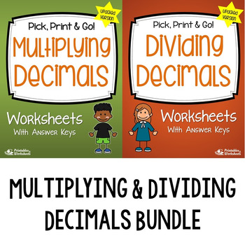 Preview of Multiplying and Dividing Decimals Worksheets Powers of 10, Operations Test, Quiz