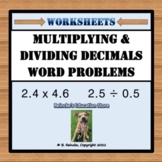 Multiplying and Dividing Decimals Worksheets (Word Problem