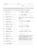 Multiplying and Dividing Decimals by 10, 100, or 1,000 (En