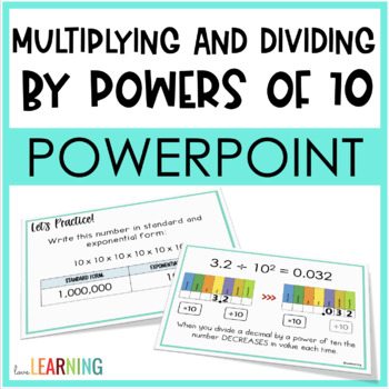 Preview of Multiplying and Dividing Decimals by Powers of 10 Slides Lesson