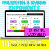 Multiplying and Dividing Exponents Digital Practice Activity