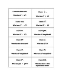 Multiplying and Dividing Exponents - I Have Who Has Game