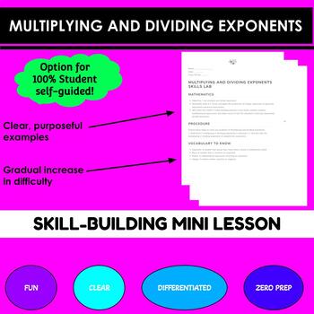 Preview of Multiplying and Dividing Exponents Mini-lesson