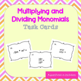 Exponents: Multiplying and Dividing Monomials Task Cards
