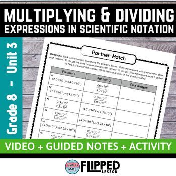 Preview of Multiplying and Dividing Expressions in Scientific Notation Lesson