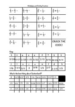 Preview of Multiplying and Dividing Fraction *Crack the code