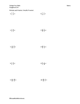 Preview of Multiplying and Dividing Fractions