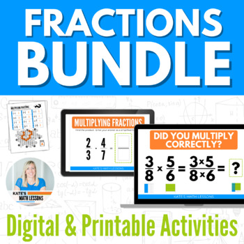 Preview of Multiplying and Dividing Fractions Activity BUNDLE - Worksheets & Digital