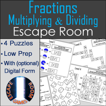 Preview of Multiplying and Dividing Fractions Activity: Escape Room Math