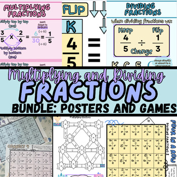 Multiplying and Dividing Fractions: BUNDLE (Posters AND Games) | TPT